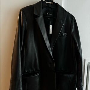 Brand new Black extra large authentic leather blazer, only worn once.